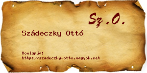 Szádeczky Ottó névjegykártya