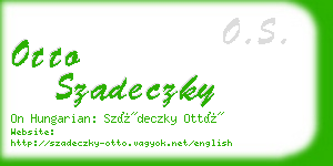 otto szadeczky business card